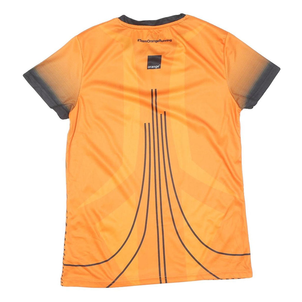 Womens Orange & Grey Team Orange Running Modern T-Shirt S Short Sleeve Crew Neck