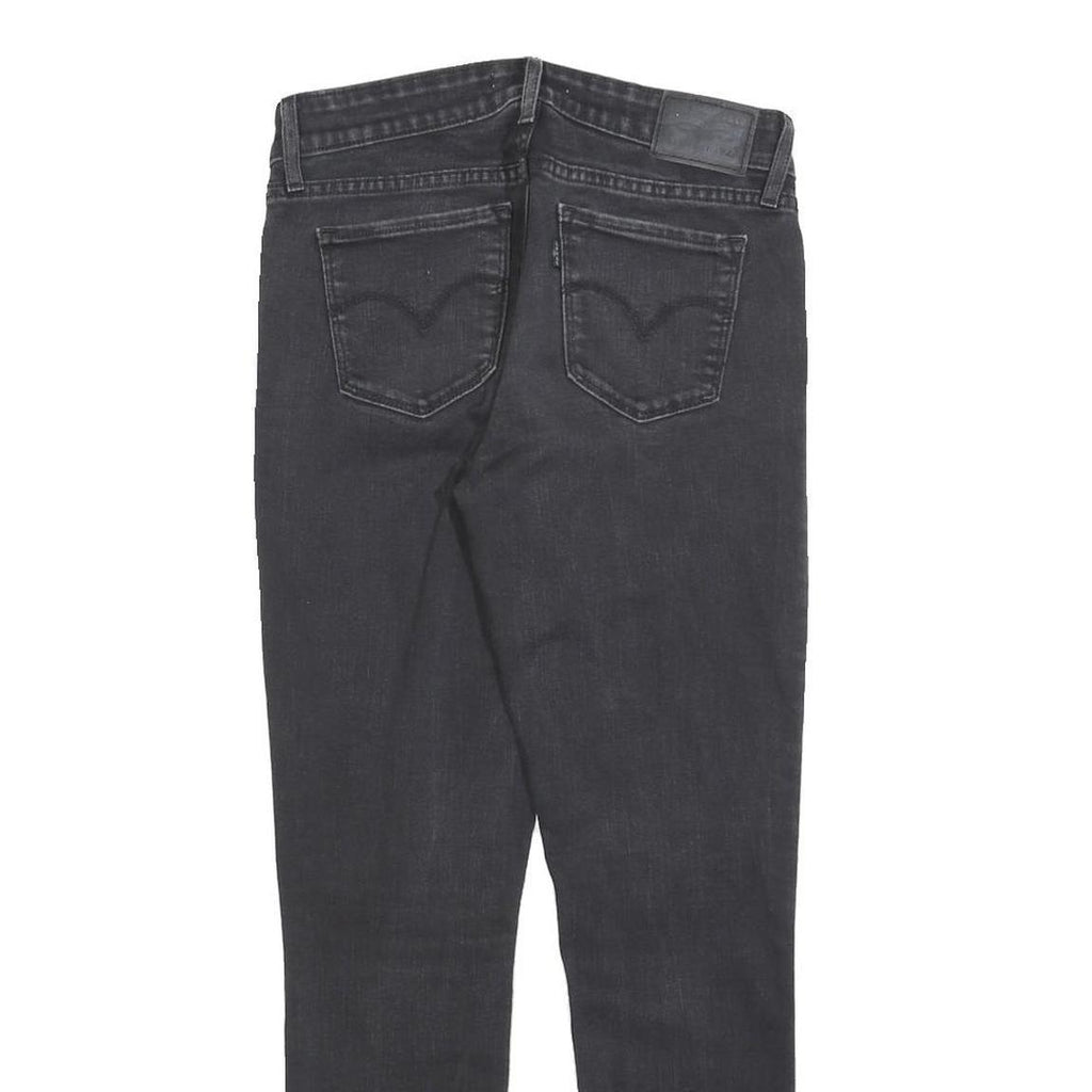 LEVI'S 711 Womens Jeans Black Slim Skinny Denim Medium W27 L28 Stylish Zip