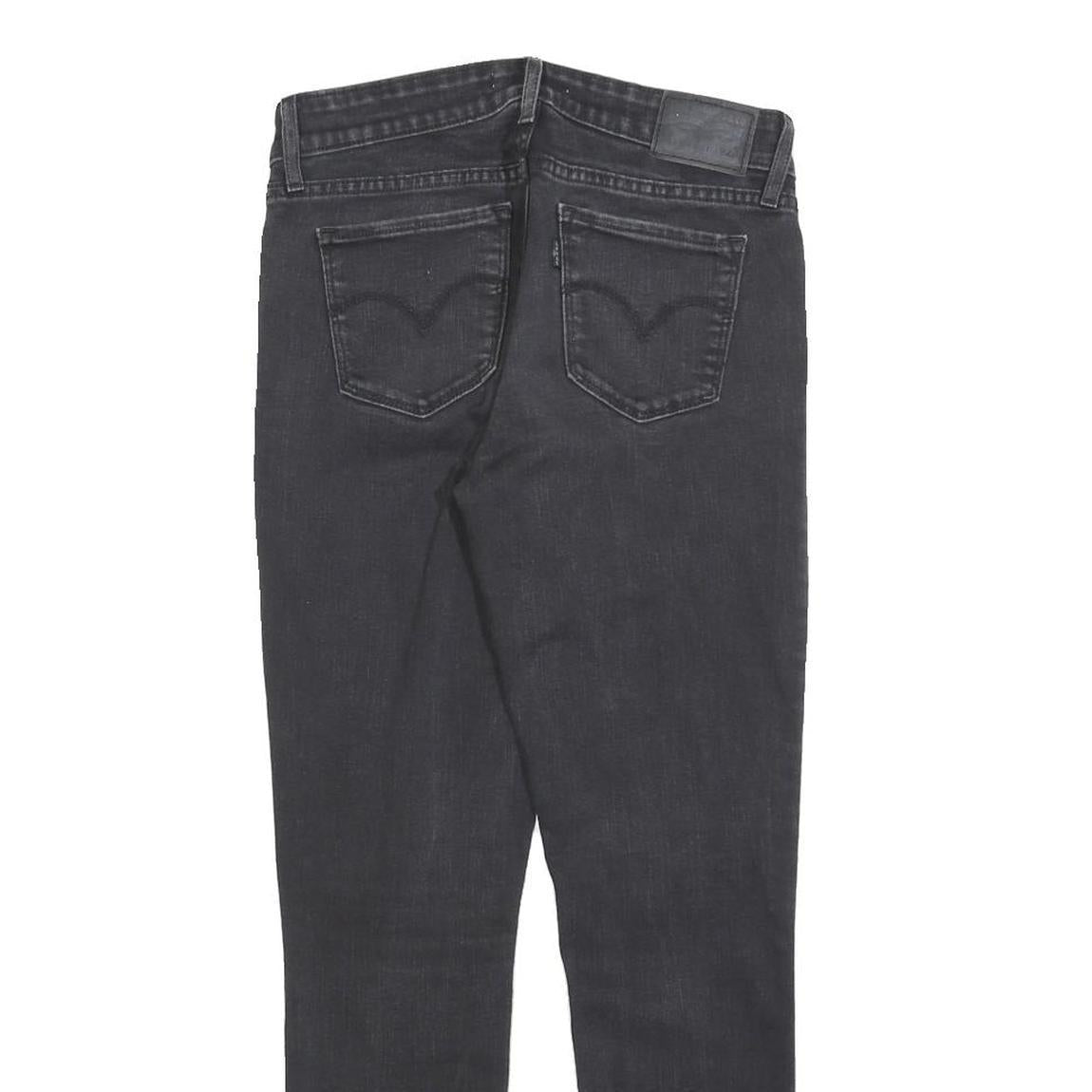 LEVI'S 711 Womens Jeans Black Slim Skinny Denim Medium W27 L28 Stylish Zip