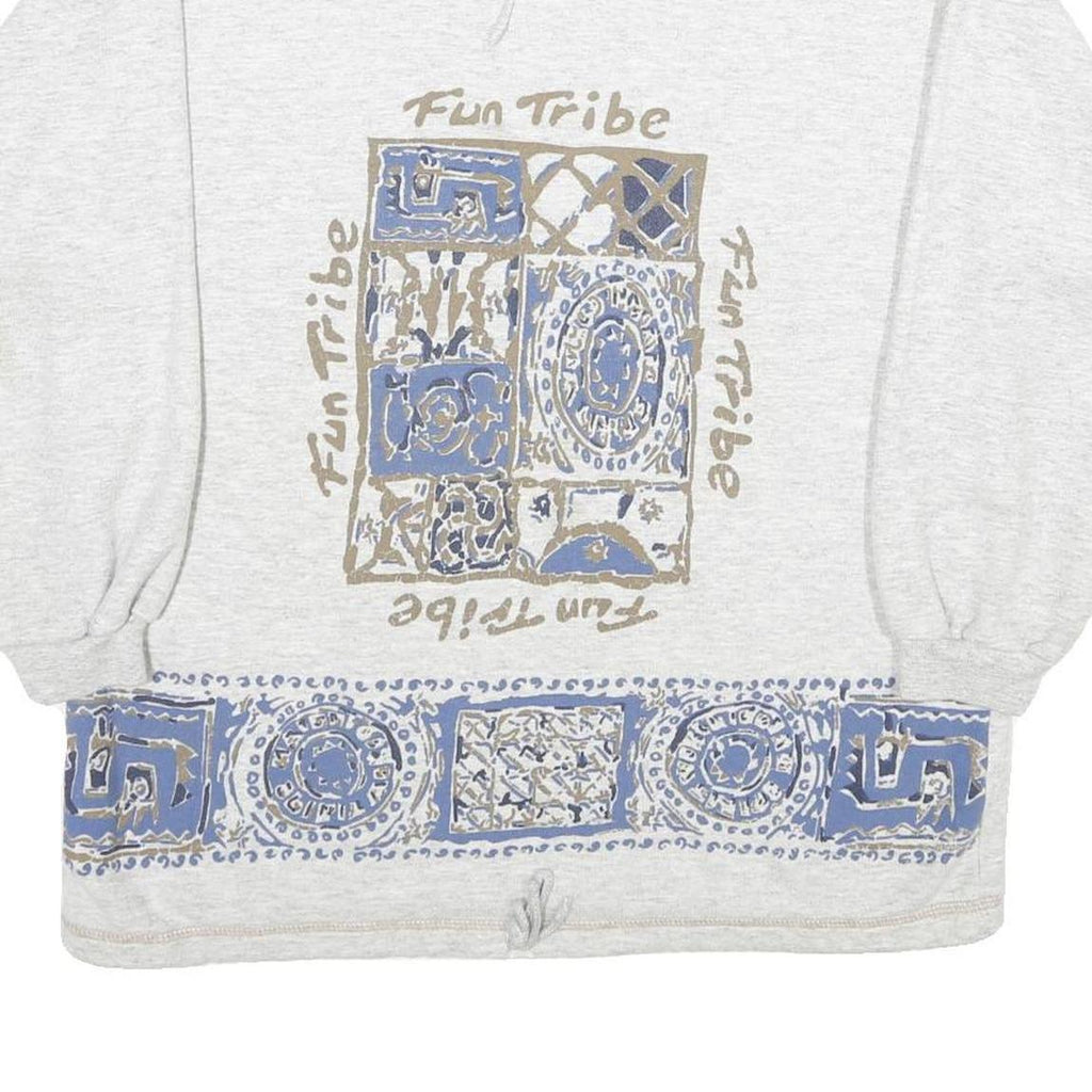 NEW FAST Mens Grey Fun Tribe Crew Neck M Cotton Blend Pullover Sweatshirt