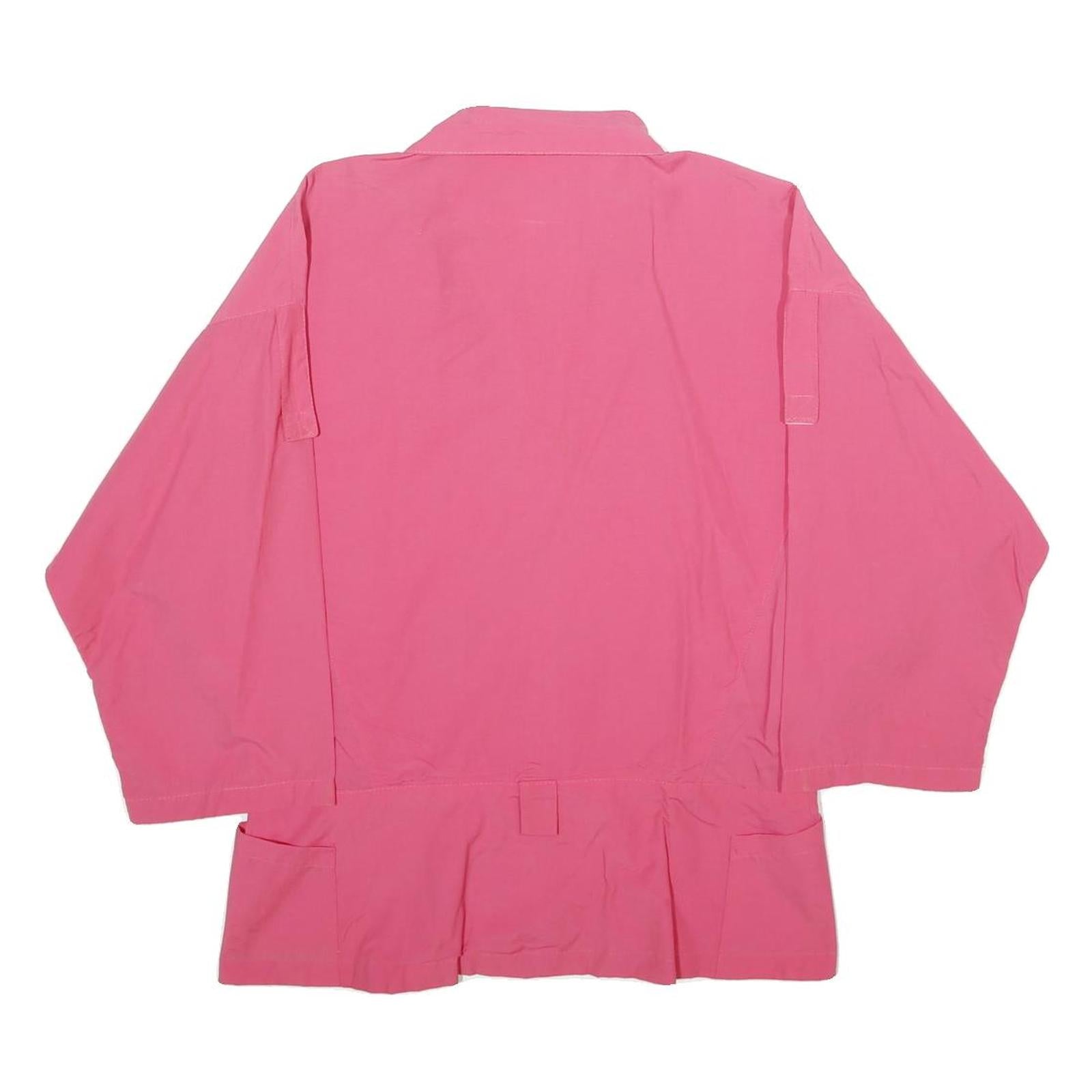 CREATION MANOR Womens Pink Jacket L Zip Plain Casual Lightweight