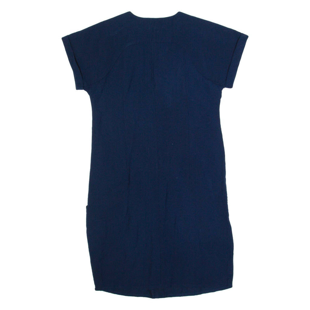 WHISTLES Oversized Womens Shift Dress Blue Short Sleeve Knee Length UK 4