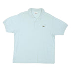 LACOSTE Womens Blue Short Sleeve Plain M Cotton Blend Polo Shirt Crocodile Logo