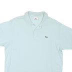 LACOSTE Womens Blue Short Sleeve Plain M Cotton Blend Polo Shirt Crocodile Logo