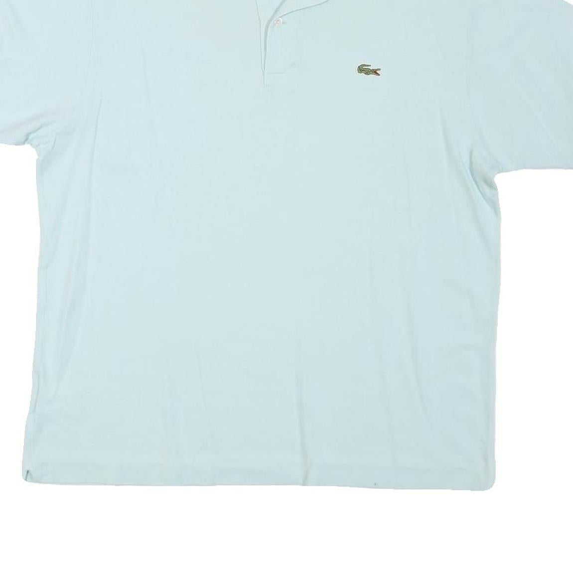 LACOSTE Womens Blue Short Sleeve Plain M Cotton Blend Polo Shirt Crocodile Logo