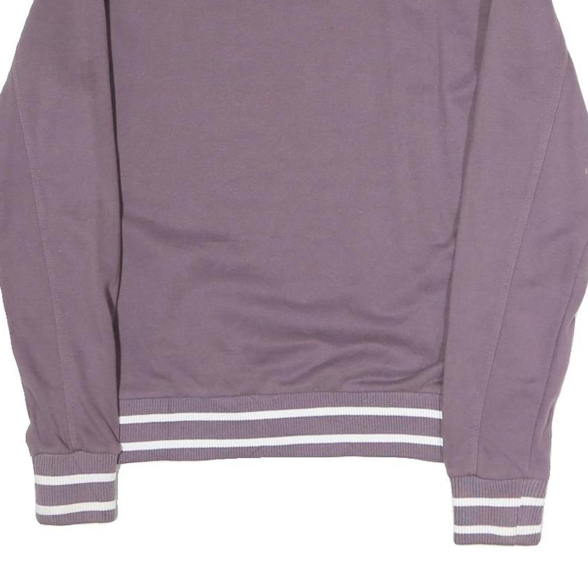 FILA Mens Purple Crew Neck M Cotton Sweatshirt Striped Ribbed Hem Cuffs