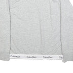CALVIN KLEIN Womens Grey Cotton Blend Crew Neck L Logo Hem Sweatshirt