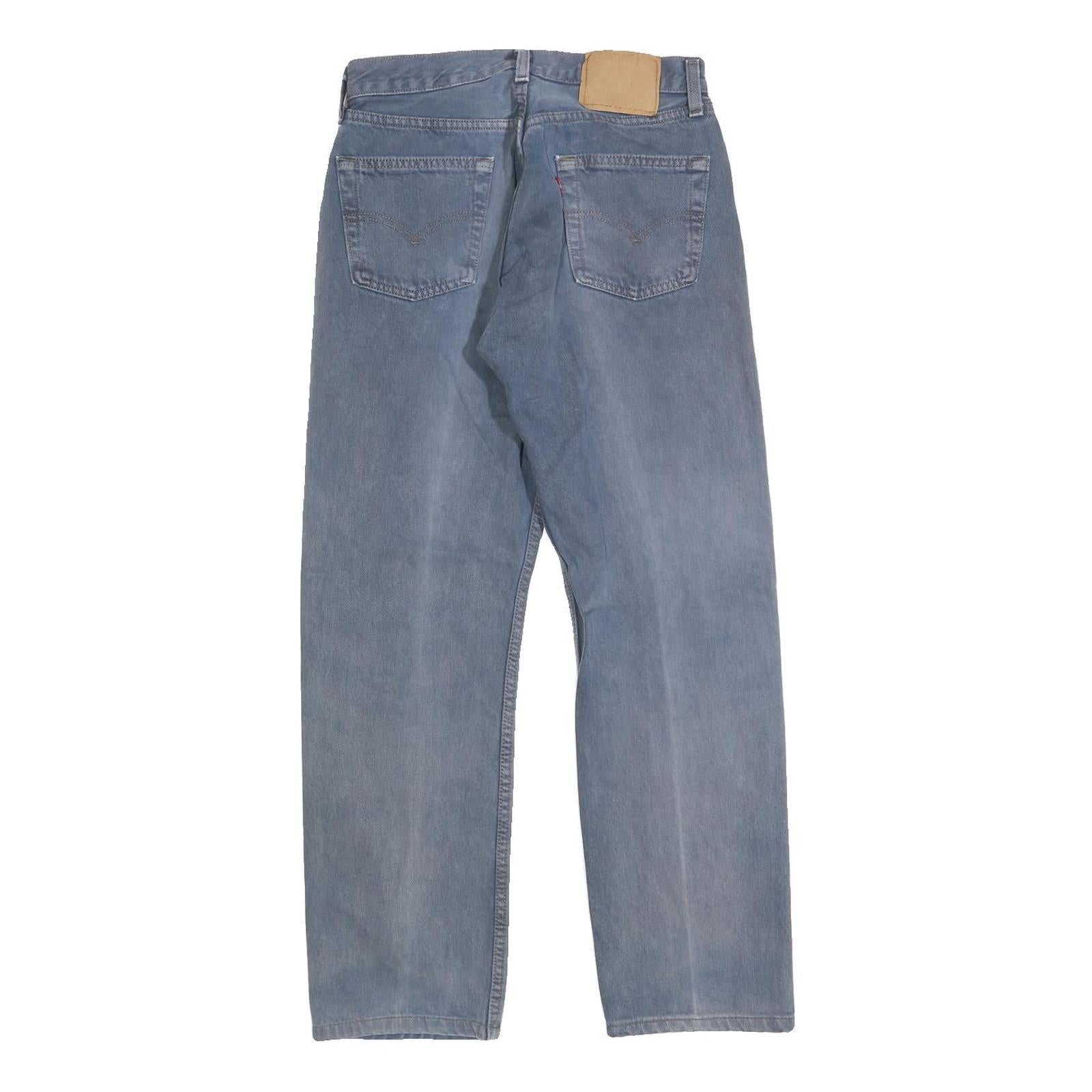 LEVI'S Mens Regular Fit Blue Denim Jeans W28 L28 Button Cotton Blend Classic