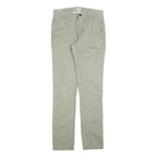 TIMBERLAND Mens Cotton Blend Slim Straight Trousers Sage Green W30 L32 Casual