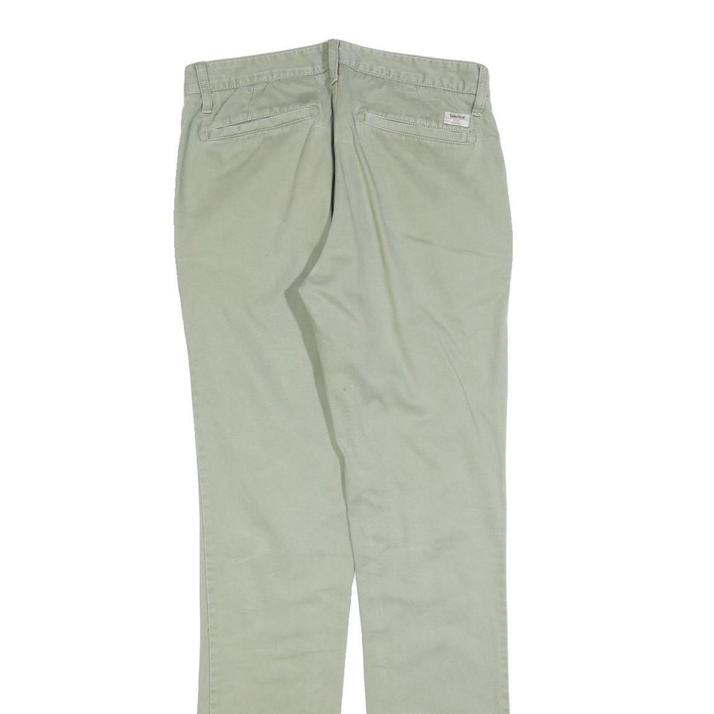 TIMBERLAND Mens Cotton Blend Slim Straight Trousers Sage Green W30 L32 Casual