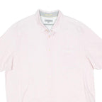 TED BAKER Mens Pink & White Cotton Blend Short Sleeve Shirt L Casual Smart