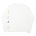 ADIDAS Womens White Love Unites Graphic T-Shirt S Long Sleeve Crew Neck