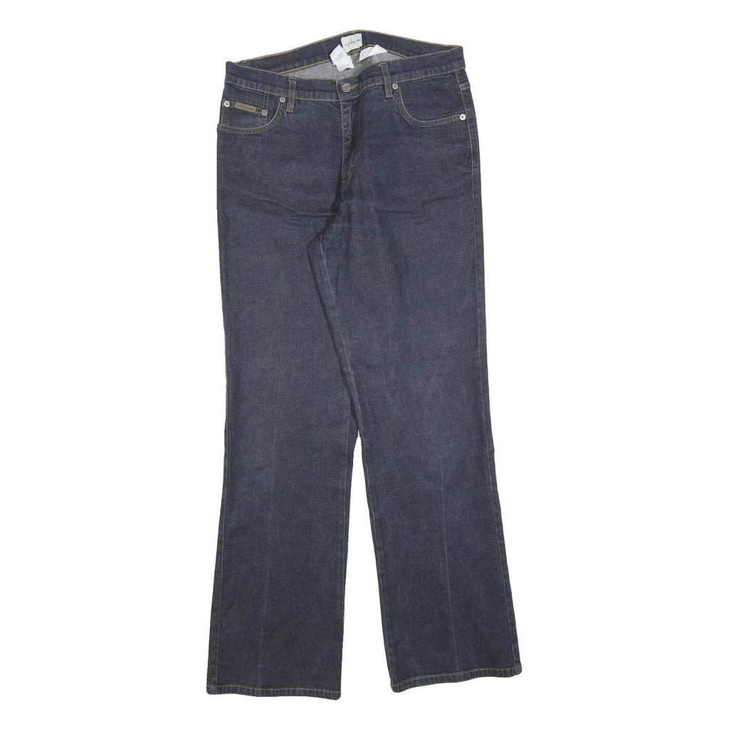 CALVIN KLEIN JEANS Womens Dark Blue Regular Straight Denim Rinse W30 L30 Zip