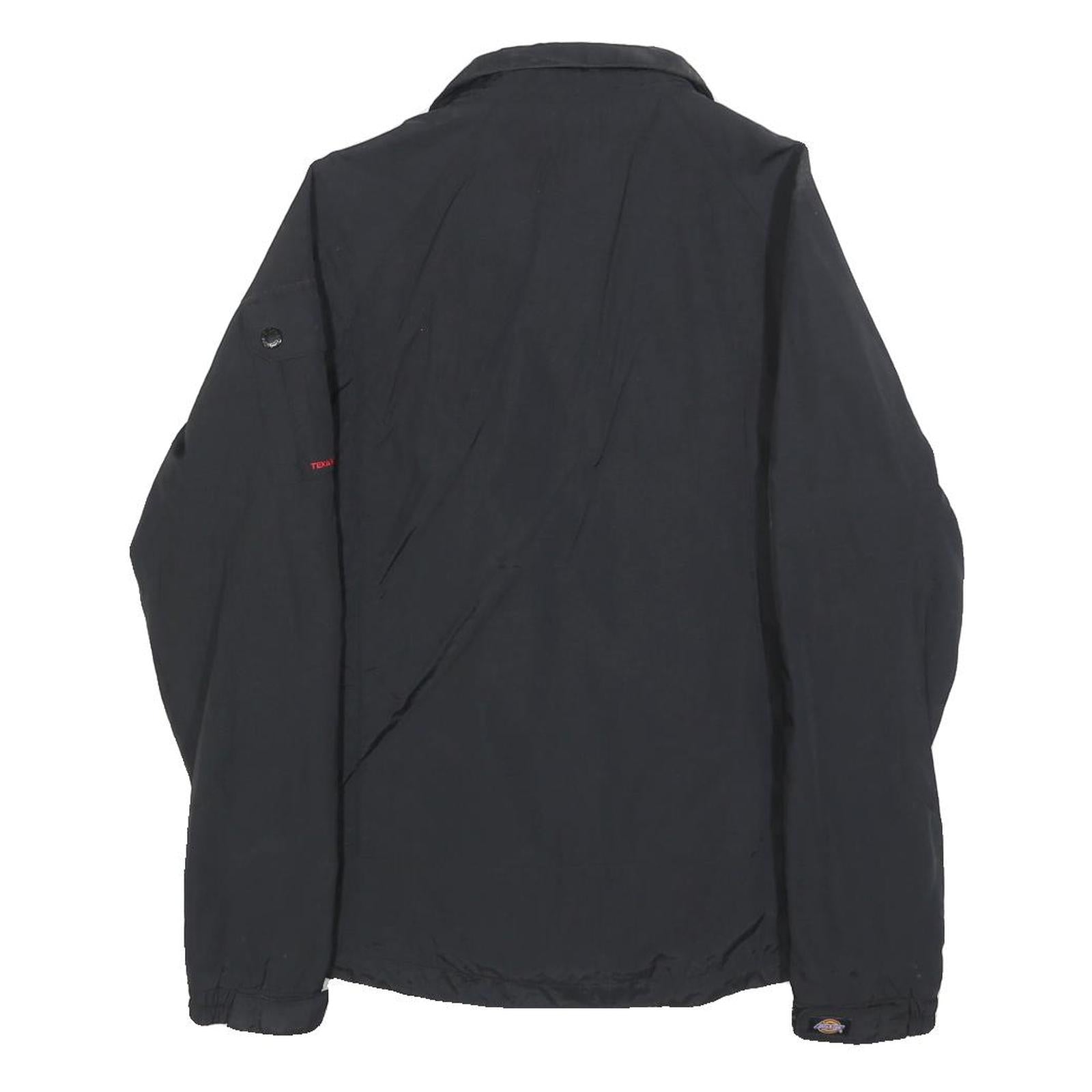 DICKIES Mens Black & Red Zip Jacket XS Polyester Blend Plain Workwear Style