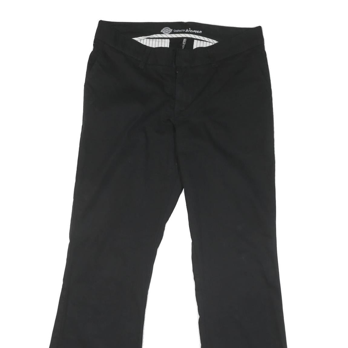 DICKIES Womens Cotton Blend Black Regular Fit Straight Trousers W34 L33 Workwear