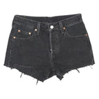 LEVI'S Womens Shorts Black Denim Cut-Off M W28 Distressed Hem Casual Style