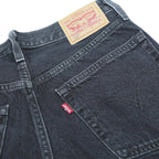 LEVI'S Womens Shorts Black Denim Cut-Off M W28 Distressed Hem Casual Style