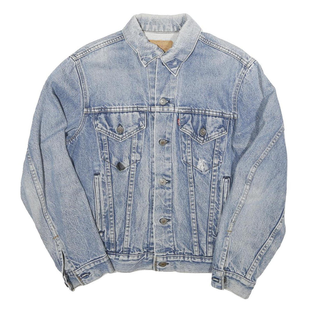 LEVI'S Mens Blue Denim Jacket XS Cotton Blend Button Closure Classic Vintage