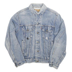 LEVI'S Mens Blue Denim Jacket XS Cotton Blend Button Closure Classic Vintage