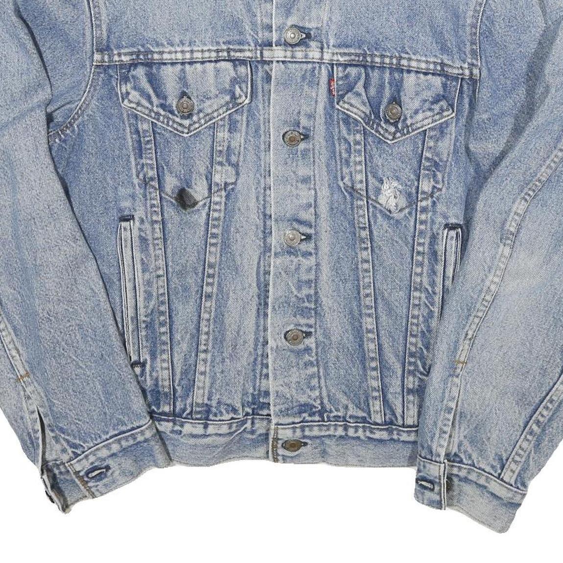 LEVI'S Mens Blue Denim Jacket XS Cotton Blend Button Closure Classic Vintage