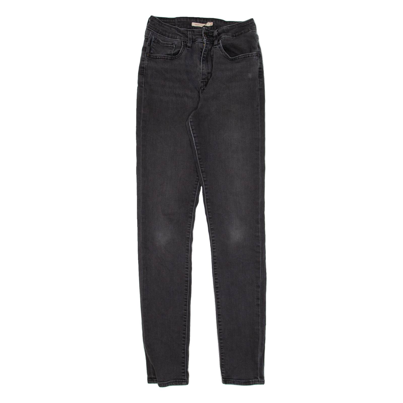 LEVI'S 721 High Rise Womens Jeans Black Slim Skinny W24 L32