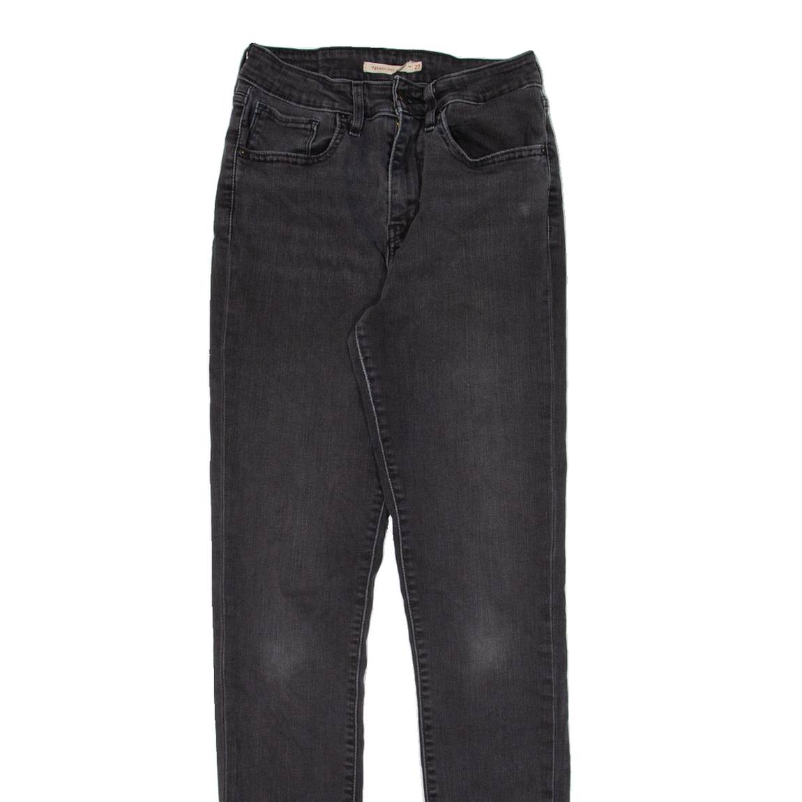 LEVI'S 721 High Rise Womens Jeans Black Slim Skinny W24 L32