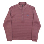 ADIDAS Womens Maroon 1/4 Zip Sweatshirt M Polyester Blend Quilted Texture