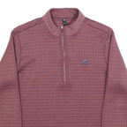 ADIDAS Womens Maroon 1/4 Zip Sweatshirt M Polyester Blend Quilted Texture