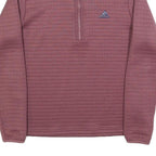 ADIDAS Womens Maroon 1/4 Zip Sweatshirt M Polyester Blend Quilted Texture