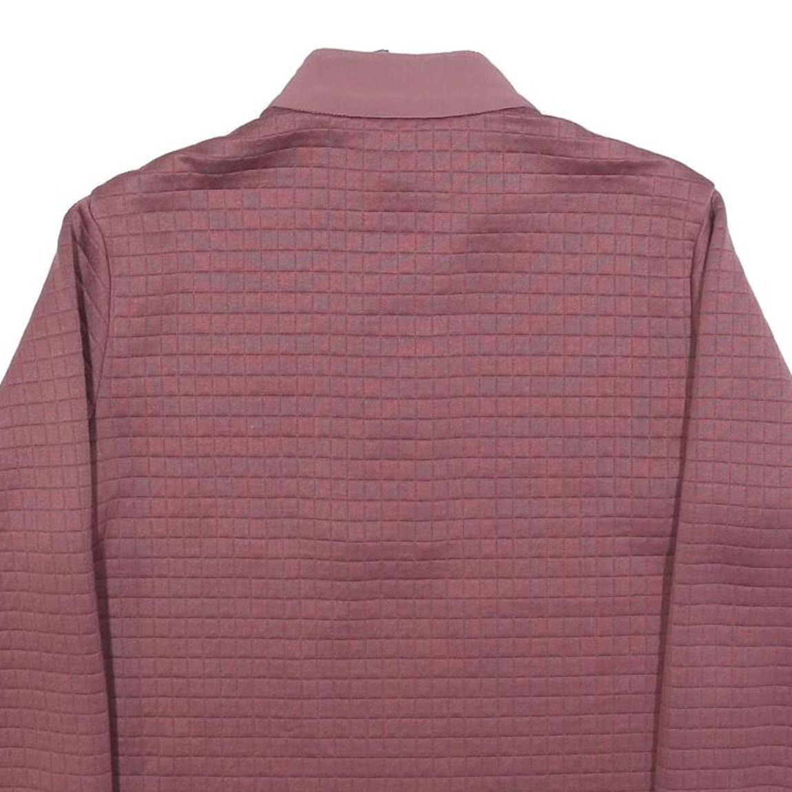 ADIDAS Womens Maroon 1/4 Zip Sweatshirt M Polyester Blend Quilted Texture