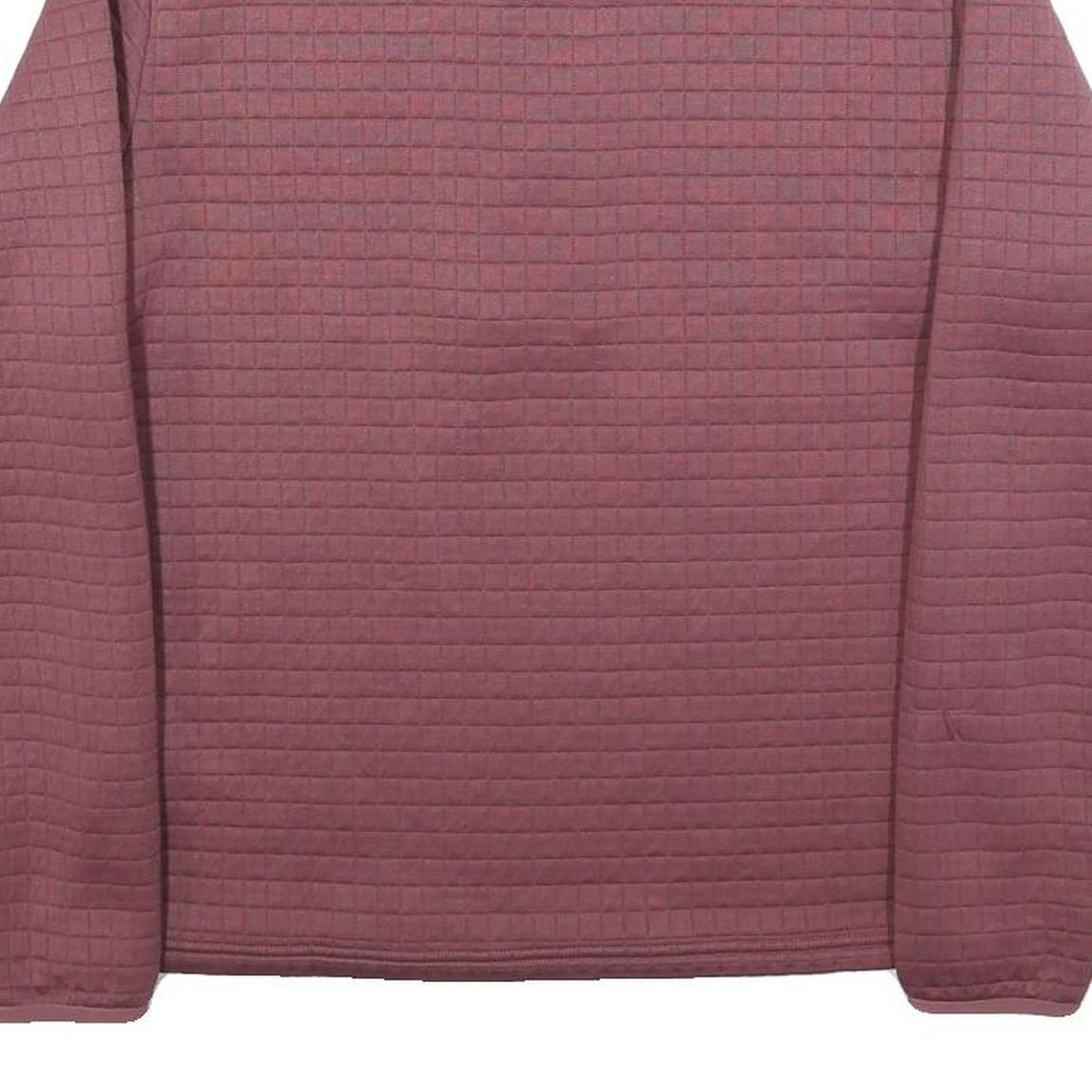 ADIDAS Womens Maroon 1/4 Zip Sweatshirt M Polyester Blend Quilted Texture