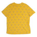 GUESS Mens Yellow Cotton Graphic T-Shirt XL Short Sleeve Crew Neck Logo All Over