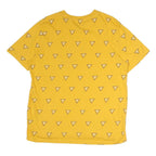 GUESS Mens Yellow Cotton Graphic T-Shirt XL Short Sleeve Crew Neck Logo All Over