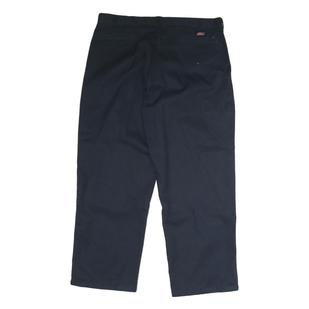 DOCKERS Mens Cotton Navy Blue Regular Straight Trousers W38 L30 Casual Workwear