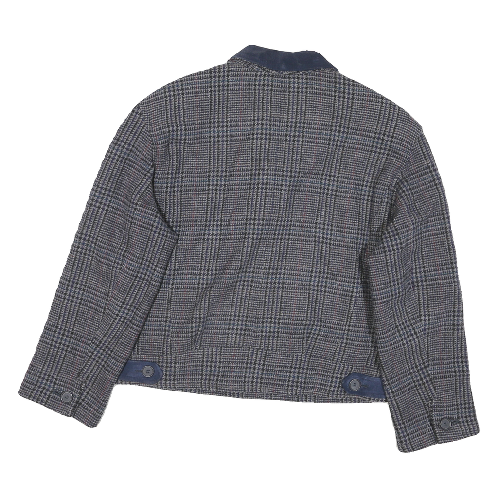 INTERNATIONAL SCENE Womens Grey Check Wool Button Jacket L Tailored Classic