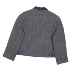 INTERNATIONAL SCENE Womens Grey Check Wool Button Jacket L Tailored Classic