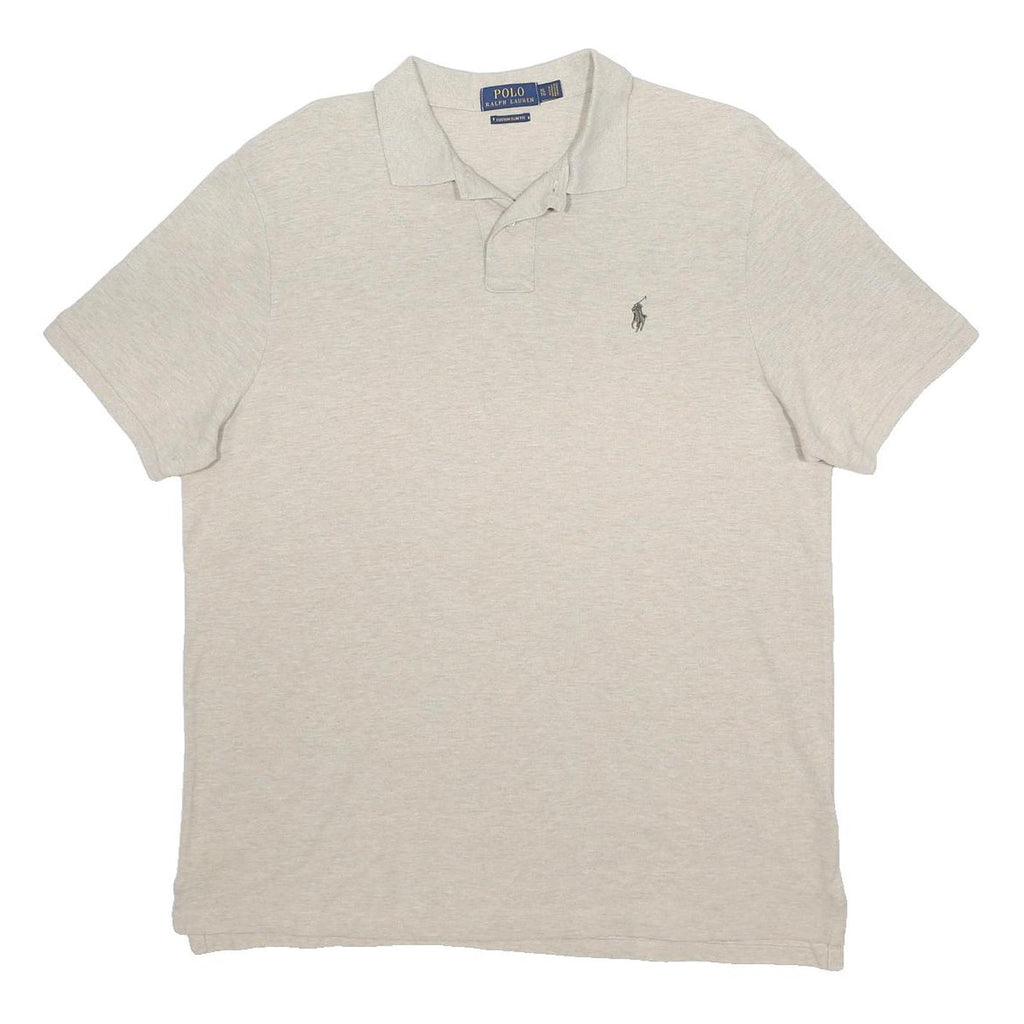 POLO RALPH LAUREN Mens Cream Short Sleeve Plain XL Cotton Polo Shirt