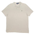 POLO RALPH LAUREN Mens Cream Short Sleeve Plain XL Cotton Polo Shirt