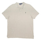 POLO RALPH LAUREN Mens Cream Short Sleeve Plain XL Cotton Polo Shirt