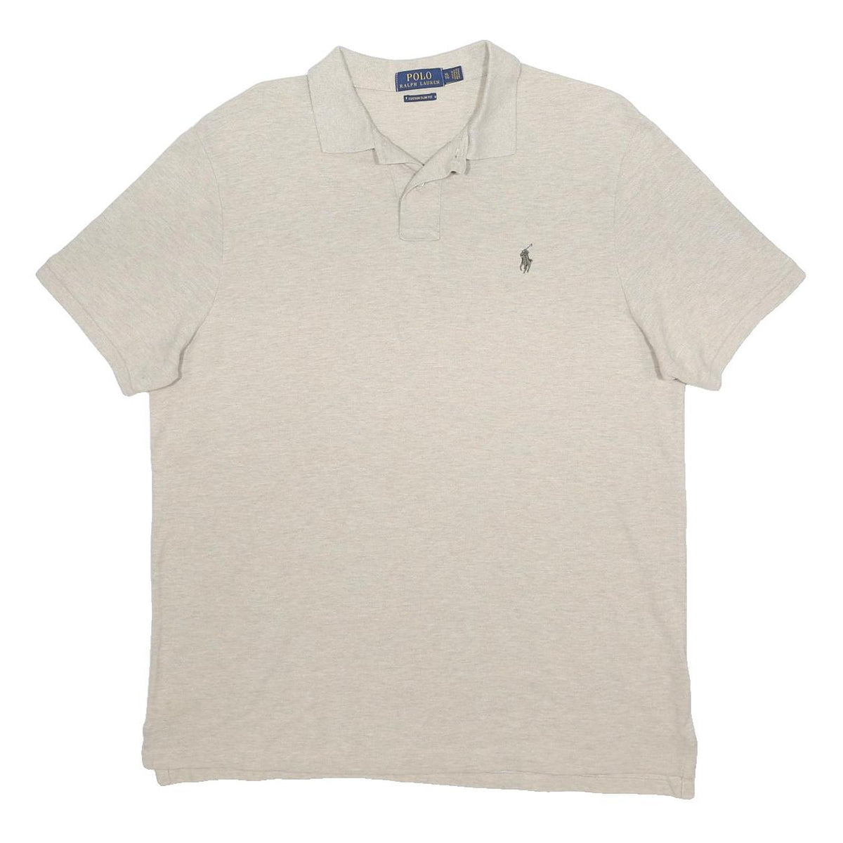 POLO RALPH LAUREN Mens Cream Short Sleeve Plain XL Cotton Polo Shirt