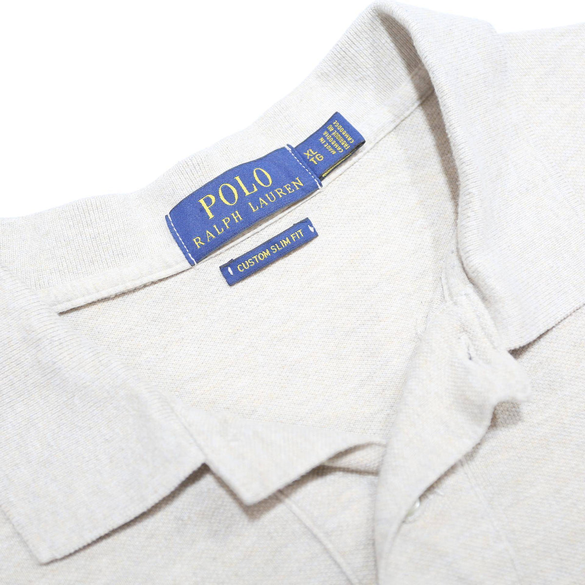 POLO RALPH LAUREN Mens Cream Short Sleeve Plain XL Cotton Polo Shirt