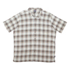 PATAGONIA Mens Brown & Cream Checked Shirt 2XL Cotton Blend Casual Summer