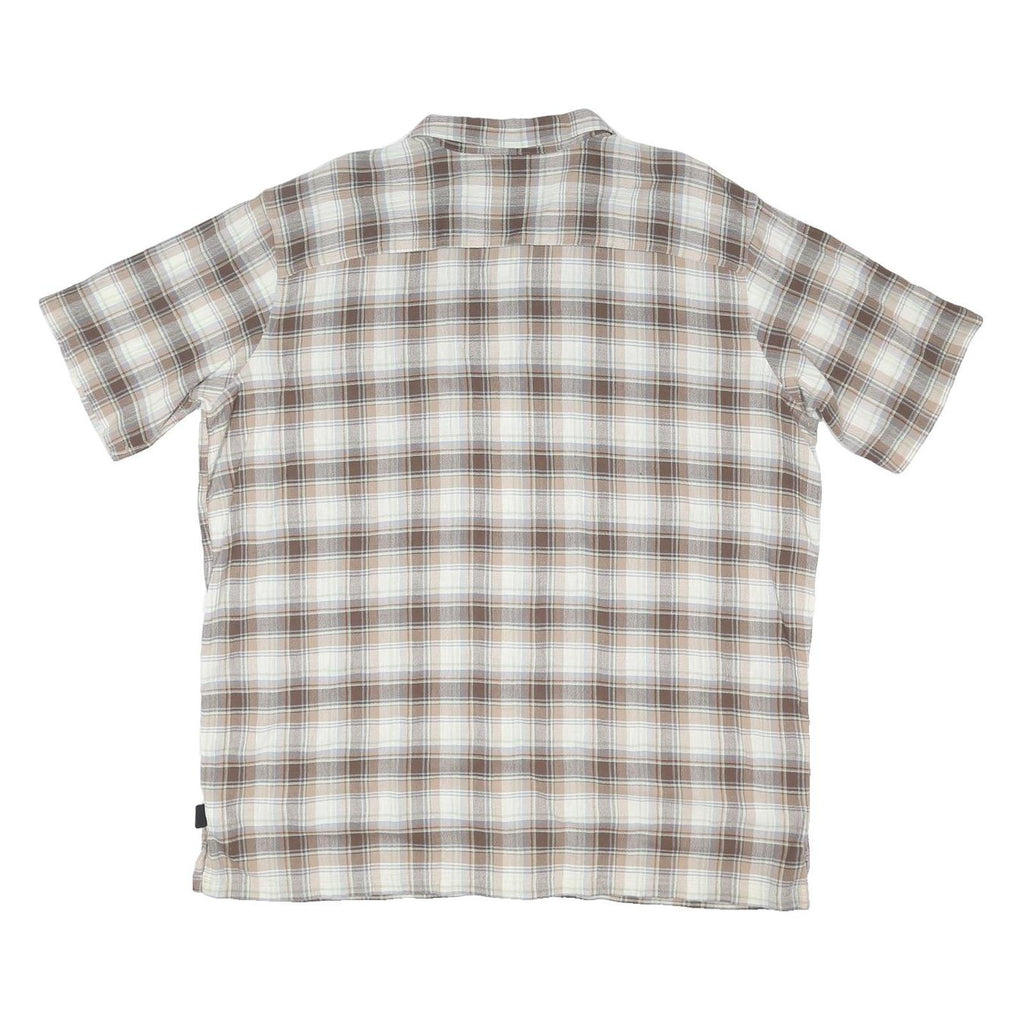 PATAGONIA Mens Brown & Cream Checked Shirt 2XL Cotton Blend Casual Summer