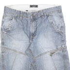 CANDA Mens Blue Denim Casual Shorts M W32 Cotton Blend Comfortable