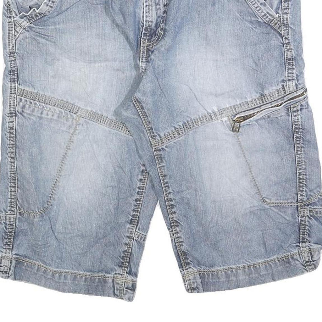 CANDA Mens Blue Denim Casual Shorts M W32 Cotton Blend Comfortable