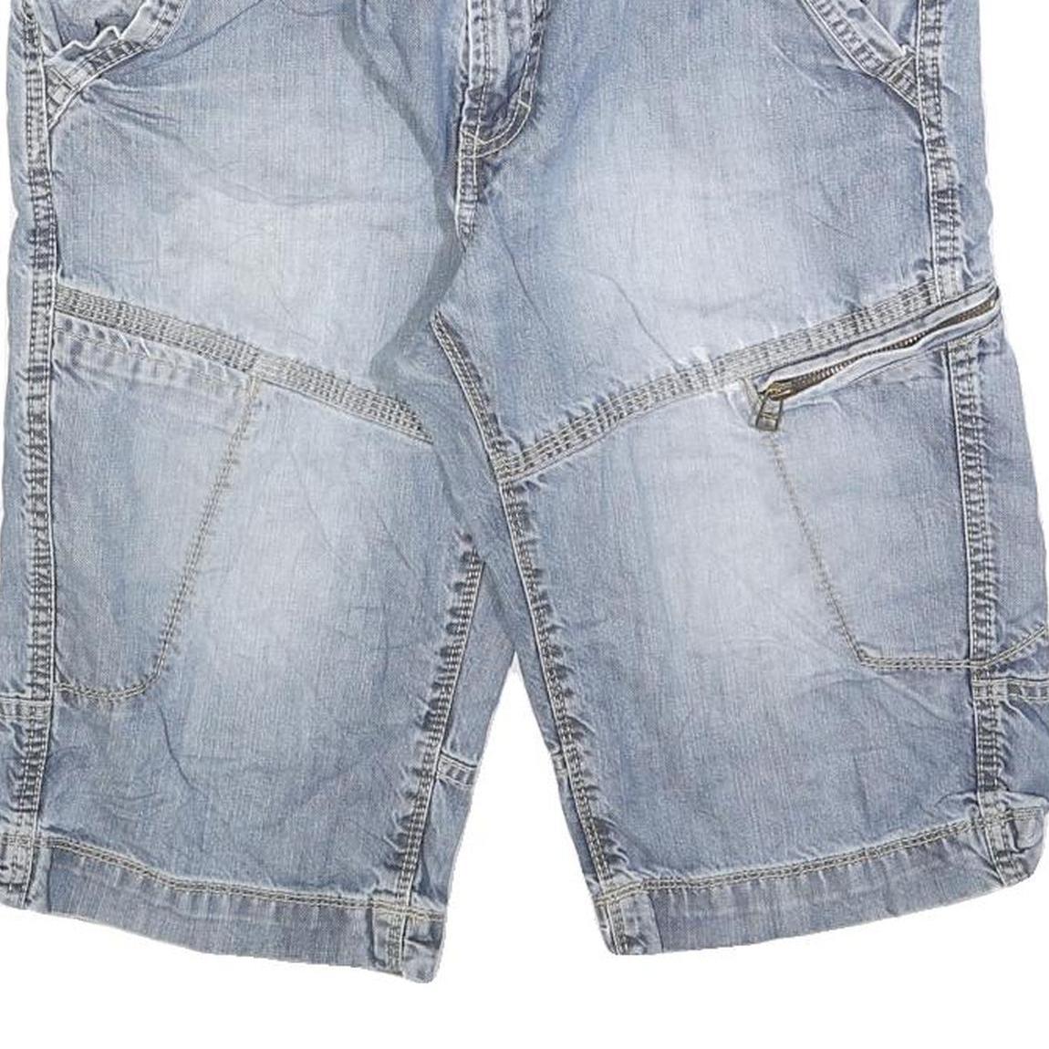 CANDA Mens Blue Denim Casual Shorts M W32 Cotton Blend Comfortable