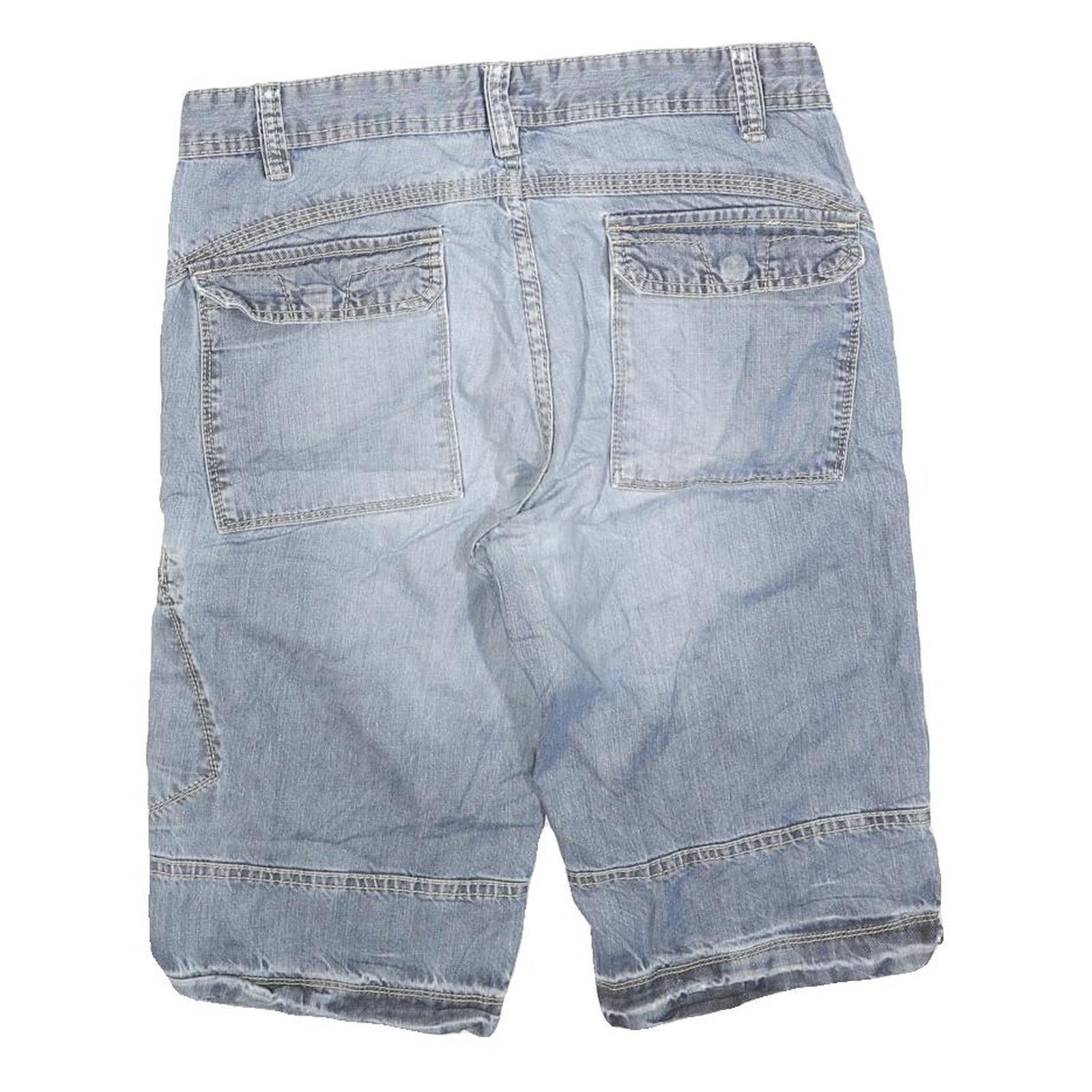 CANDA Mens Blue Denim Casual Shorts M W32 Cotton Blend Comfortable
