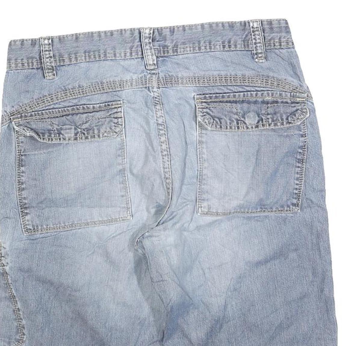 CANDA Mens Blue Denim Casual Shorts M W32 Cotton Blend Comfortable