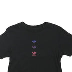ADIDAS Womens Black Multi-Logo Modern T-Shirt UK 4 Short Sleeve Crew Neck