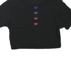 ADIDAS Womens Black Multi-Logo Modern T-Shirt UK 4 Short Sleeve Crew Neck